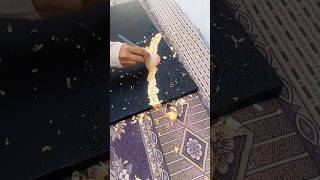 Gold Leaf On Islamic Calligraphy Background ✨ Satisfying Process #artshorts #art #youtubeshorts
