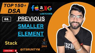 68. Previous Smaller Element || Stack || Top 150+ DSA Leetcode JAVA
