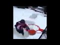 Dunking a basketball on ice skates