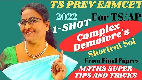 TS Prev Eamcet-2022 Comlex/Demvrs 1-SHOT with Shortcuts Direct frm Final MATHS SUPER TIPS AND TRICKS