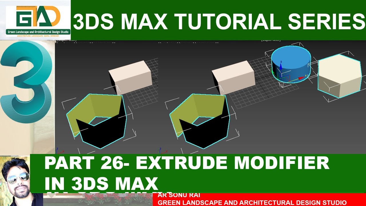 EXTRUDE MODIFIER IN 3DS MAX (PART 26) - YouTube