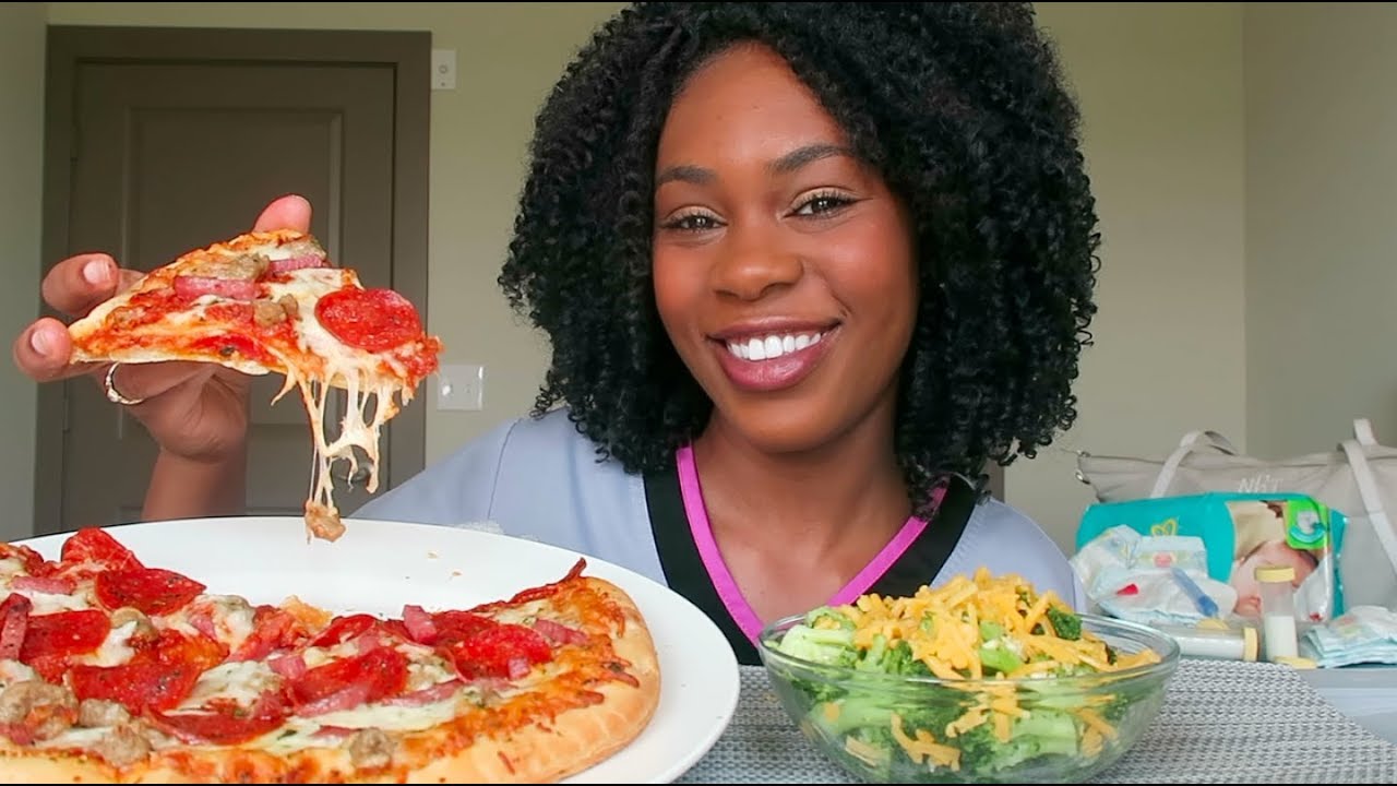 PIZZA EATING SHOW (MUKBANG) TULLY MOVIE REVIEW YouTube