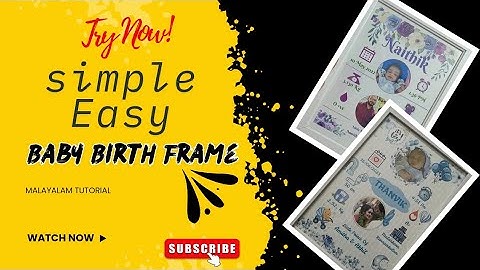 Baby details Frame Making Tutorial malayalam|Photo Frame|Baby Biography Frame|Malayalam Tutorial 