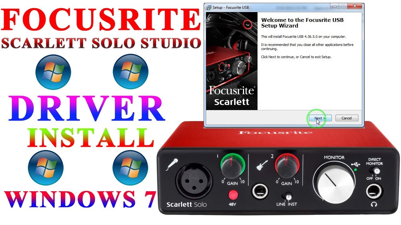 How To Install Focusrite Solo 2i2 On Windows 7 !! Focusrite Scarlett Solo driver Install - YouTube