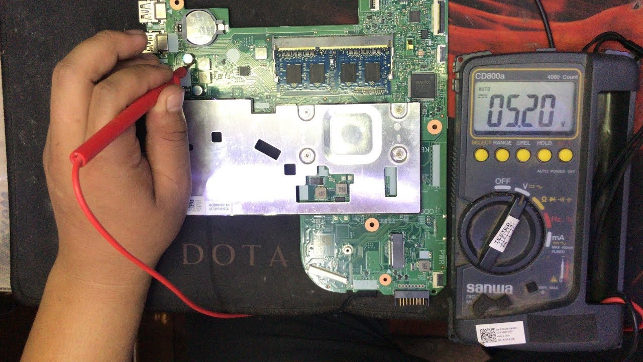 How to check laptop motherboard power section