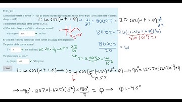 Networks Analysis | Ch.9 Sinusoidal Steady-State Analysis | P9.03_9ed : A sinusoidal current is z...