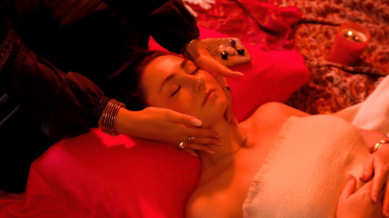 ASMR whispered 😴 100% soft face tracing massage with @ASMRwithCharlette for sleep (with music)