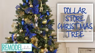 Dollar Store Decorated Christmas Tree Tutorial; 2018 Christmas DIY & Decor Challenge