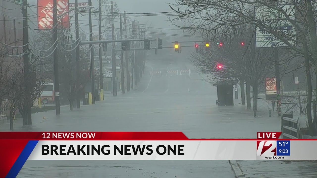 Providence roadways flood during storm - YouTube