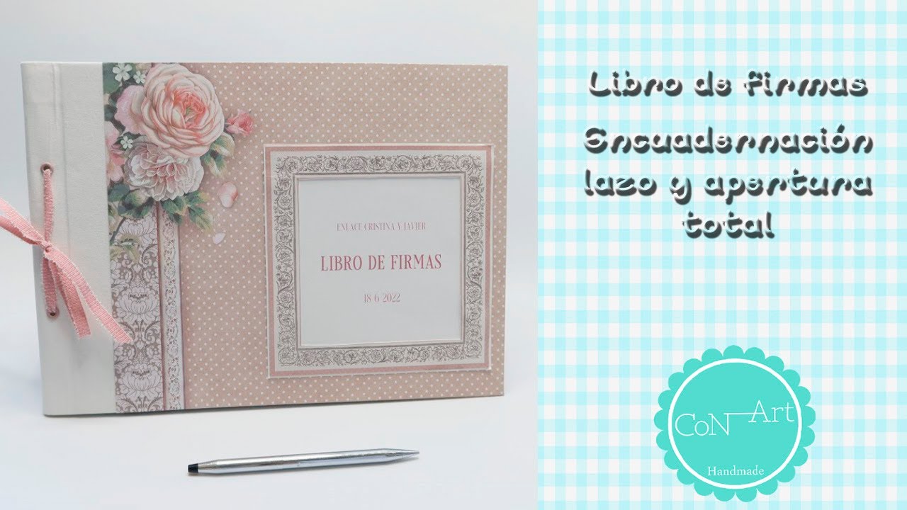 Tutorial libro de firmas con encuadernación lazo y apertura total. 