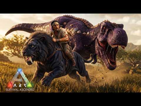 Domando um REX ROXO de nível alto para nossa base | ARK: Survival Ascended