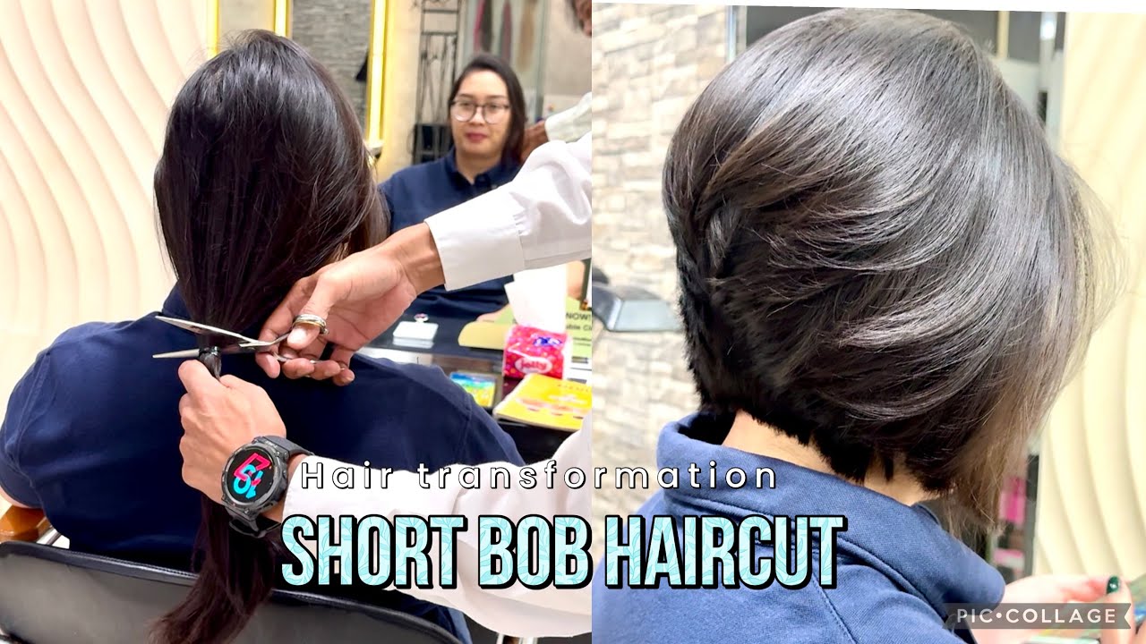 SHORT BOB HAIRCUT | Hair transformation | potong rambut bob pendek | DIY | Haircut for women