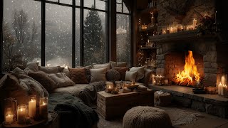 Soothing Winter Cabin Vibes ❄️Soft Piano Music & Fireplace Sounds for Sleep screenshot 4