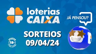 Loterias CAIXA: Mega-Sena, Quina, Lotofácil e mais 09/04/2024