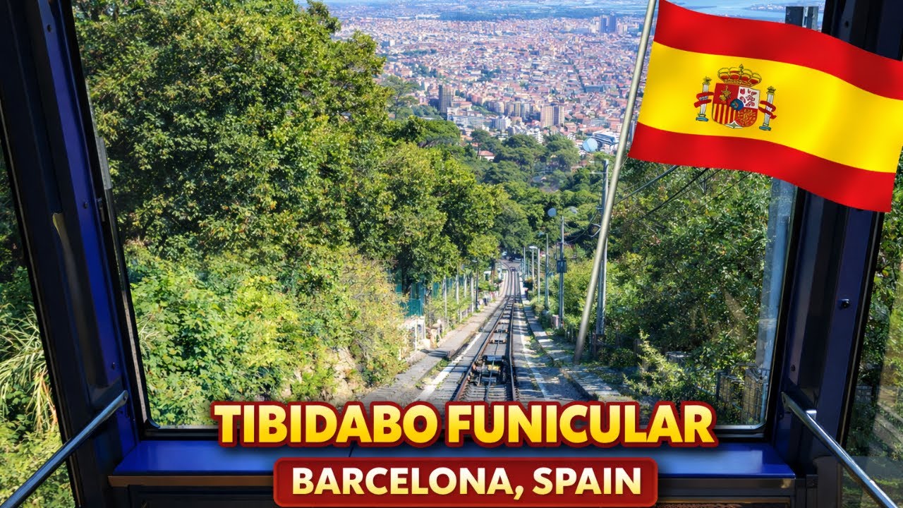 Tibidabo Funicular Downhill Journey 🇪🇸 | Barcelona Hilltop to City | POV 4K