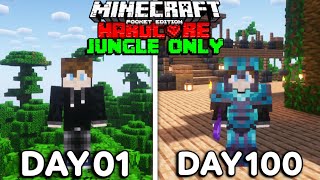 I Survived 100 Days JUNGLE ONLY WORLD In Minecraft Hardcore 1.20 Minecraft Pocket Edition ( Hindi )