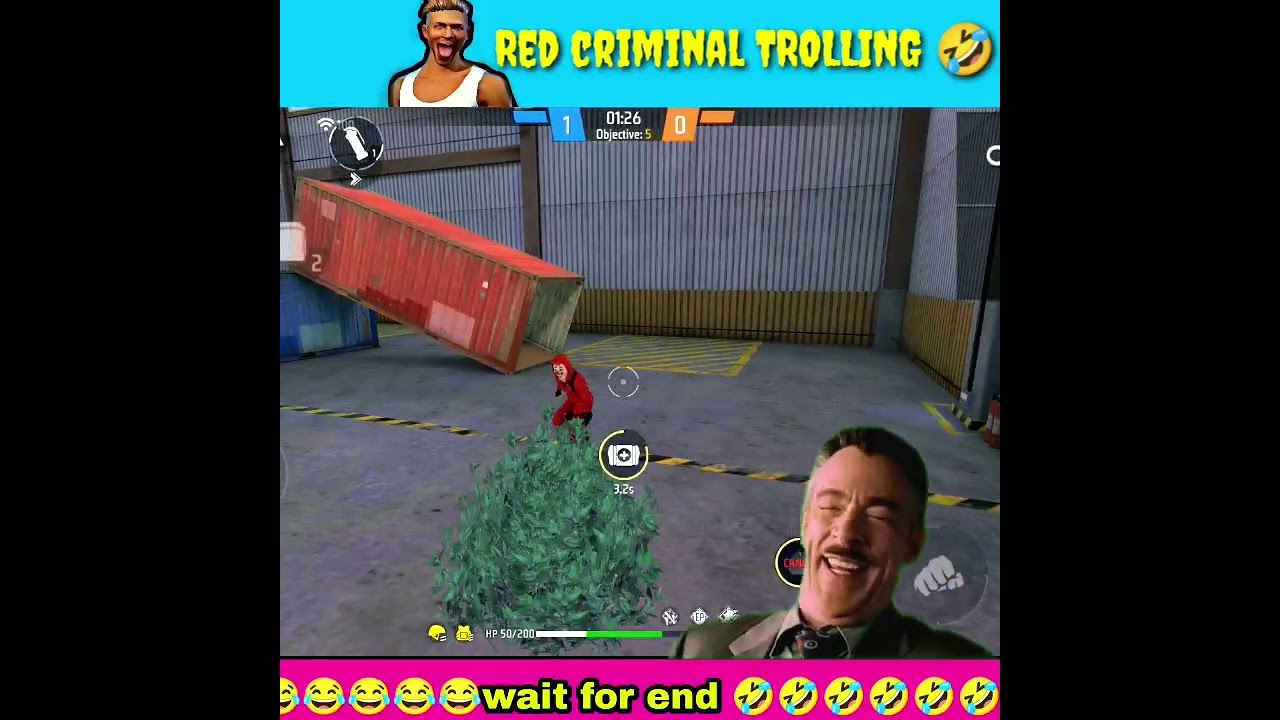 Red Criminal Trolling by Adam 🤣 free fire funny shorts 