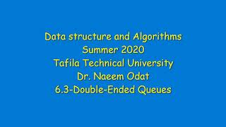 26 7 2020 Data Structure and Algorithms Double Ended Queues
