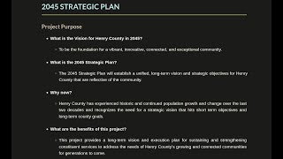 Henry County 2045 Strategic Plan Info Session