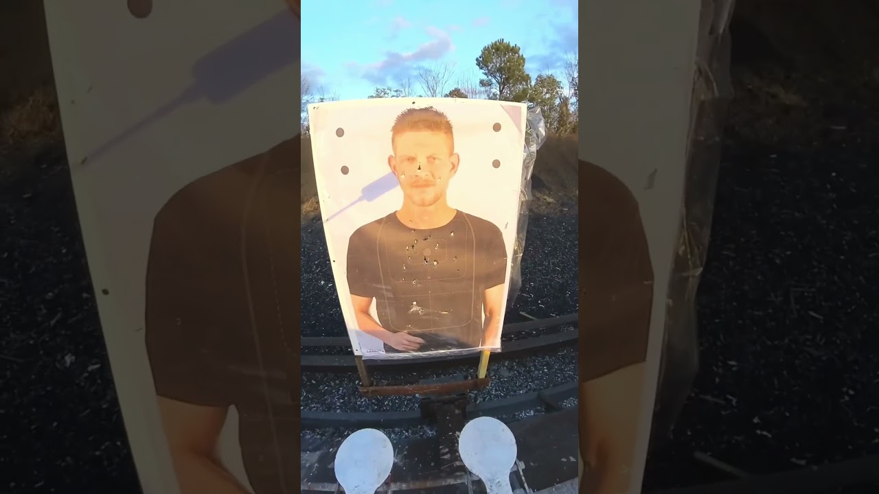 Windshield tumbles the bullets! 