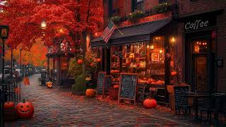 картинка: 🎃 Уютное джаз-кафе на Хэллоуин – Нежный осенний джаз для отдыха, учёбы и работы ☕🍂