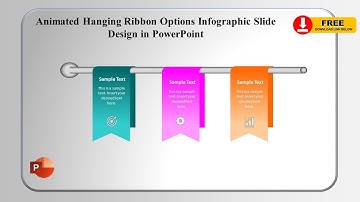 Animated Hanging Ribbon Options Infographic Slide Design in PowerPoint