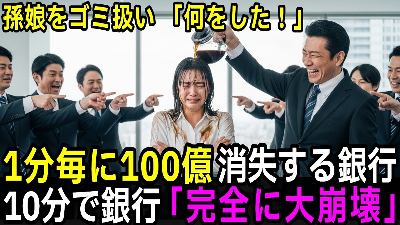 【スカッと】「私の孫娘に何をした！」祖父の怒りが大爆発。銀行で直後に1分毎に100億が消え、10分で銀行が大崩壊する末路【感動する話】【朗読】【シニア】