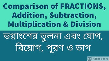 Comparison of Fractions | Addition,Subtraction,Multiplication & Division of Fractions | Class6 Maths