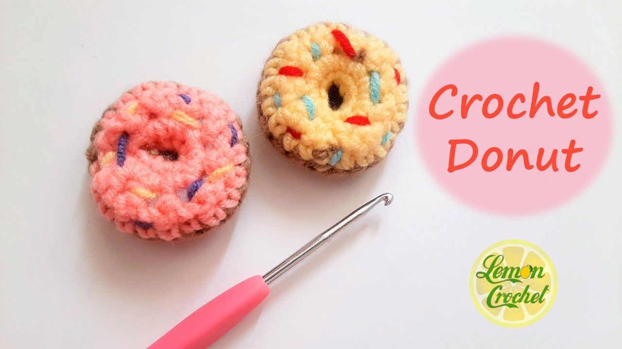 Mini Crochet Donut / Doughnut | Easy Crochet Tutorial | Lemon Crochet