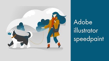 Dog walking. Vector flat illustration speedpaint