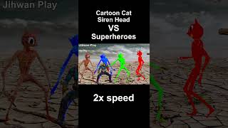 Superheroes VS Cartoon Cat Siren Head #shorts