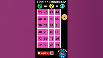 Find ? numbers-32 | Only a genius could find all the numbers | Hard Level #difference #subtraction