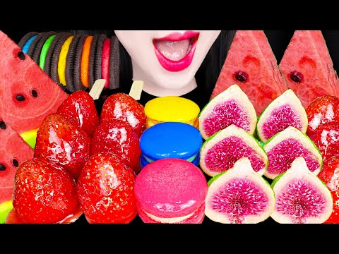 ASMR WATERMELON TANGHULU <strong>CANDIED</strong> STRAWBERRY 수박 딸기 탕후루 먹방 MUKBANG