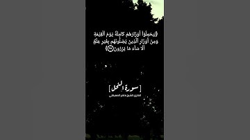 سورة النحل الآية ٢٣ الى ٢٥ بصوت الشيخ ماهر المعيقلي