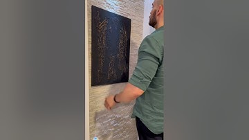 Black crackle abstract painting  #abstractart #abstractpainting #diycrafts #diypainting