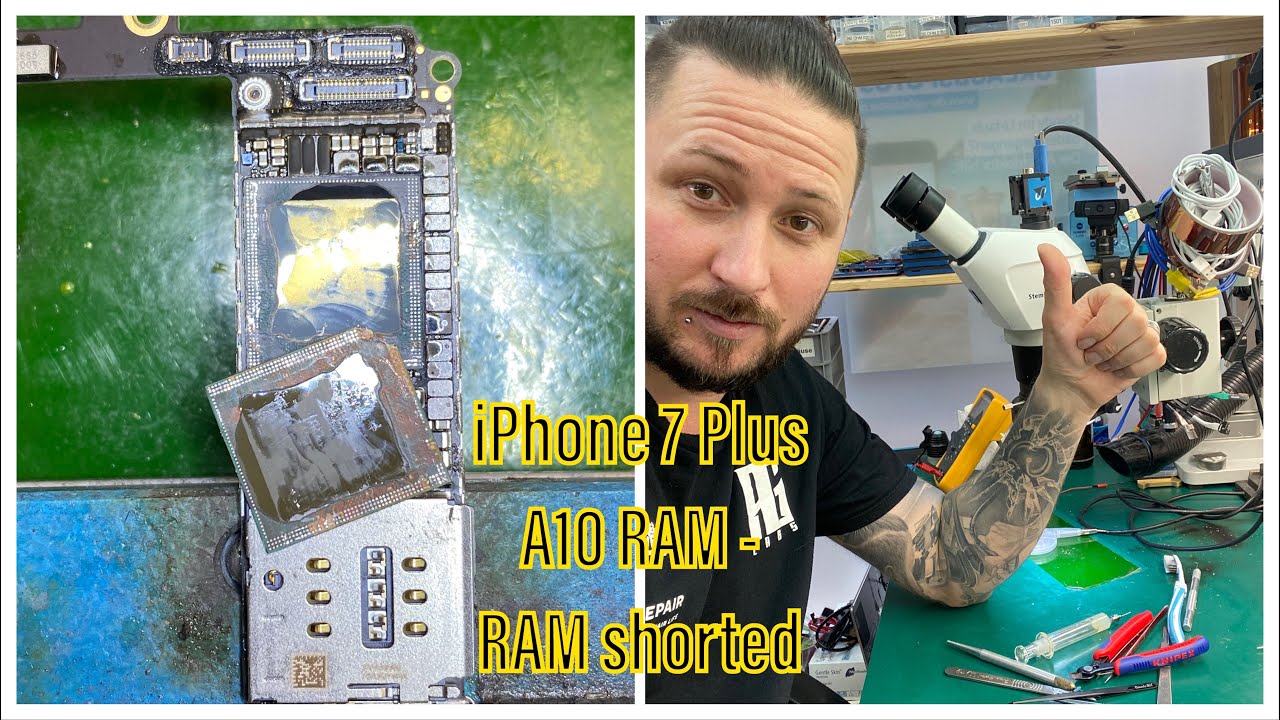MASTERWORK - iPHONE 7 PLUS RAM SHORTED - A10 RAM REPLACEMENT - HOW TO REPLACE RAM FAST \u0026 EASY