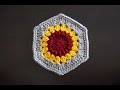 Шестиугольный мотив "Подсолнух" / Crochet hexagon