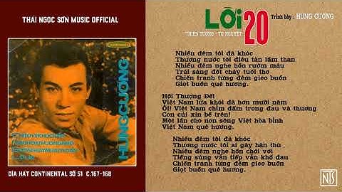 HÙNG CƯỜNG - LỜI 20 ( THIÊN TƯỜNG & TÚ NGUYỆT ) | PRE 1975