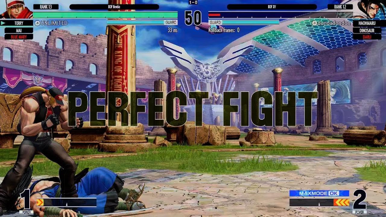 KOF XV_ Casual Matches with Blue Mary & Terry vs. Darli, Haohmaru & Dinosaur