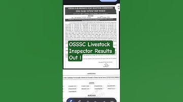 OSSSC Livestock Inspector Results Out | OSSSC Livestock Inspector Result declared CRE 2 #osssc