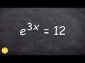 How do you solve an exponential equation with e as the base