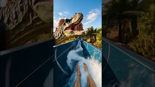 ULTIMATE JURASSIC WATER SLIDE POV! 🦖💦 (Prehistoric Water Park)