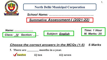 Class 4 English Paper Solution summative assessment 1 ‎@KNOWLEDGE KINGDOM Solution MCD paper class 4