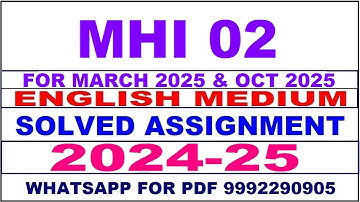 mhi 2 solved assignment 2024-25 | mhi 2 solved assignment in english 2025 | mhi 2 2024-25