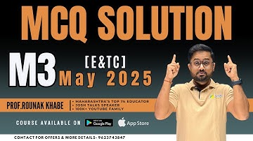 M3 May 2025 | E&TC | MCQ Solutions | Check your answers NOW! #SPPU | Aalsi Engineer | Rounak Sir ‼️