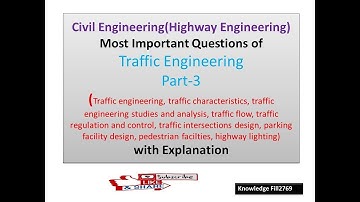 Most Important MCQs of Traffic Engineering Part 3||Highway Engineering MCQ for ssc je, GATE, A. EN