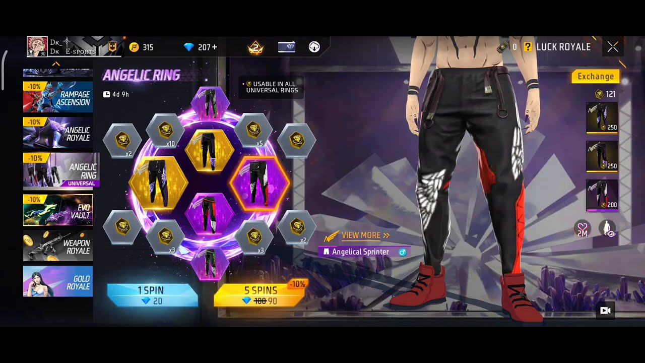 Angelic pant Ring Event Spin Trick Free Fire🤩 Angelic pant Event Spinning🤯💥| FF New Event Tamil 