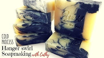 Hanger swirl soap DIY beginners easy how to soap making using improvised hanger swirl tool - 025