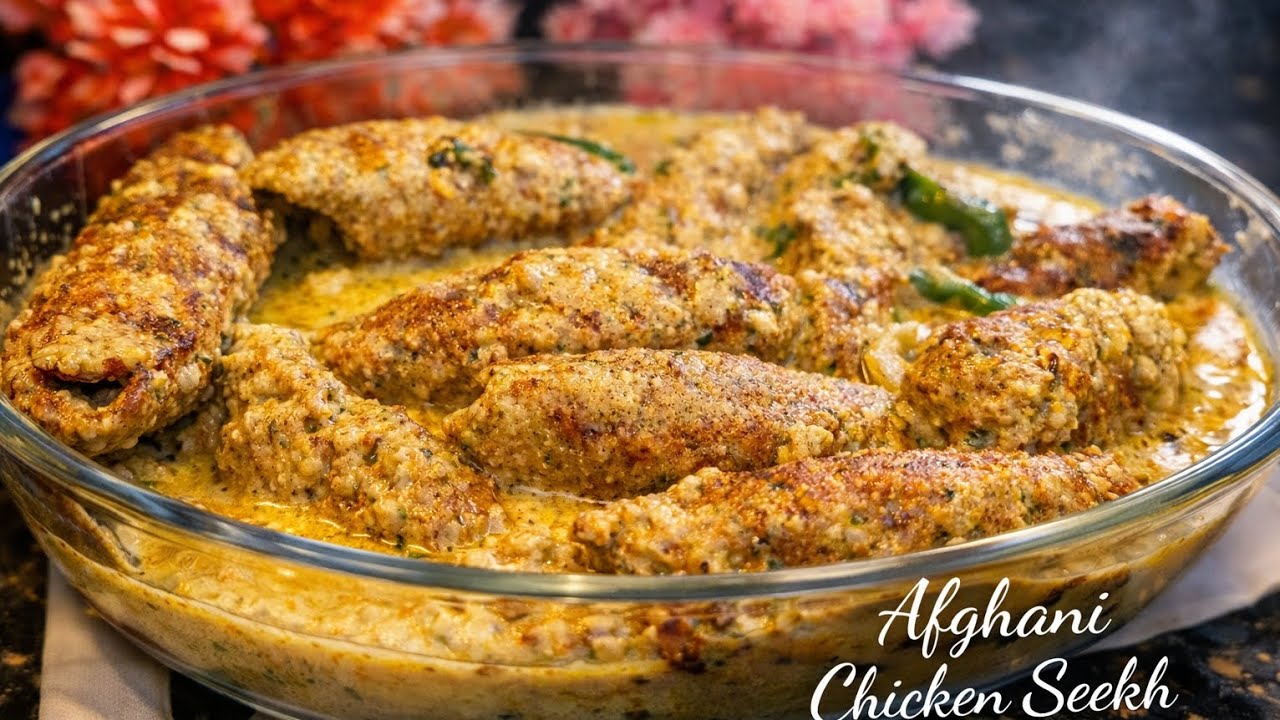 Creamy Afghani Chicken Seekh Delight|Special Shahi Afghani Chicken Seekh@ZaiqaDelight 