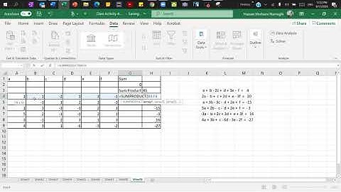 Solve a system of linear equations using Excel Solver